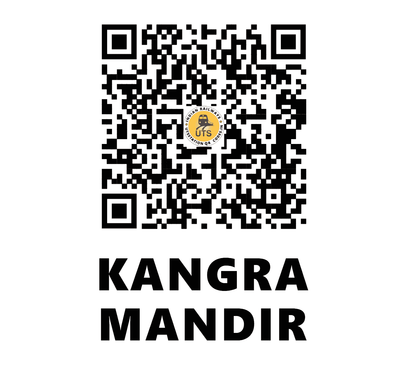 UTS QR Code for KANGRA MANDIR - KGMR (NR - HIMACHAL PRADESH)